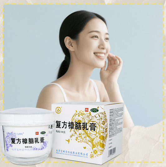 Bao Fu Ling cream guide showing common uses for itching, irritated skin, and everyday external skin discomfort