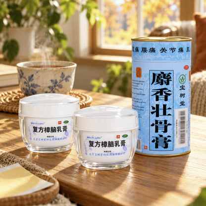 Bao Fu Ling Autumn Seasonal Defense Kit – Dryness, Eczema & Cold Weather Muscle Relief | Skin & Body Care (50g × 2 + 2 Patches × 1)