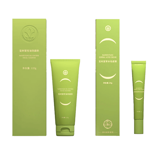 Oil Control Cleanser+Herbal Acne Cream Specialized Acne Control Set - BaoFuLing Online Store